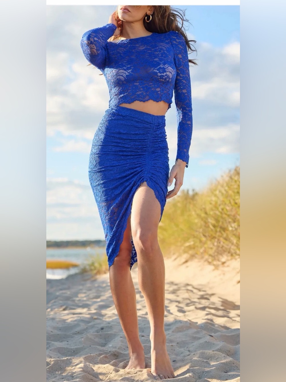Generation Love Nellia Blue Lace Skirt Set Size M/L bridal coquette Cocktail